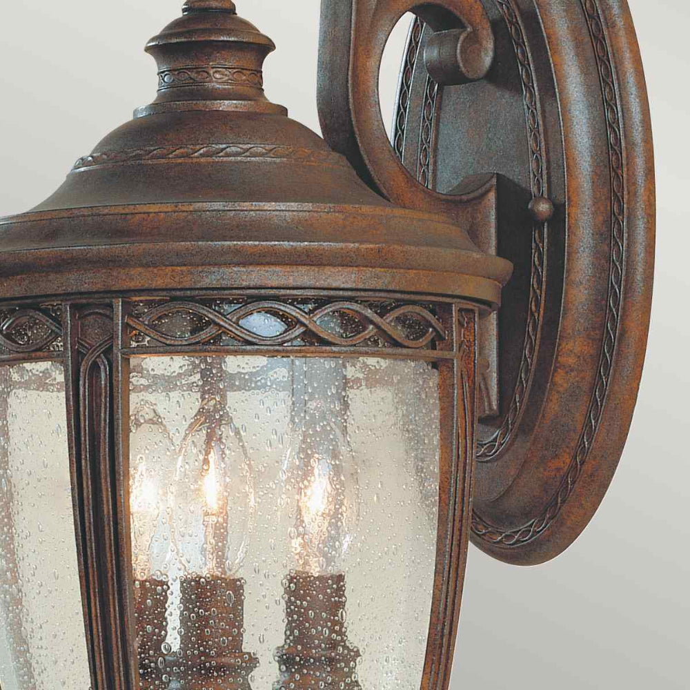 Feiss English Bridle Medium 3 Light Outdoor Wall Lantern in British Bronze