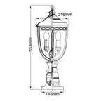 Feiss English Bridle Medium 3 Light Pedestal Lantern in Black