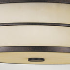 Feiss Fusion 3 Light Flush Ceiling Light in Grecian Bronze