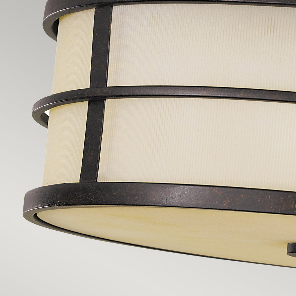 Feiss Fusion 3 Light Flush Ceiling Light in Grecian Bronze