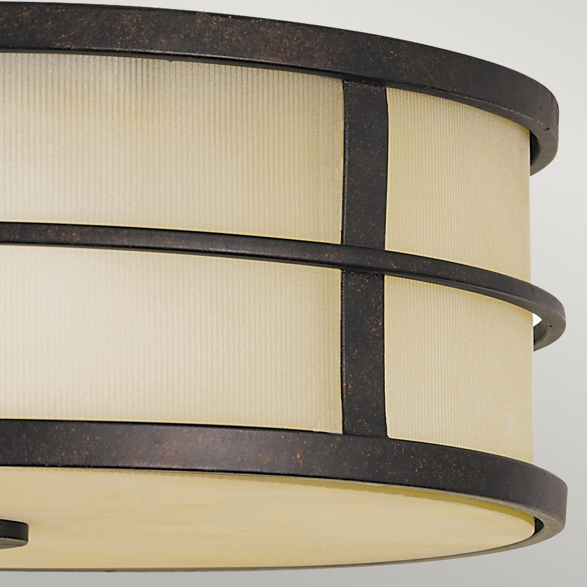 Feiss Fusion 3 Light Flush Ceiling Light in Grecian Bronze
