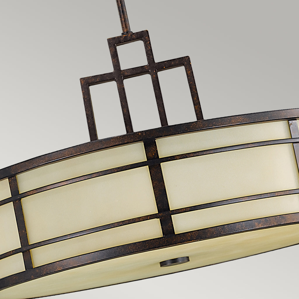 Feiss Fusion 3 Light Pendant Light in Grecian Bronze