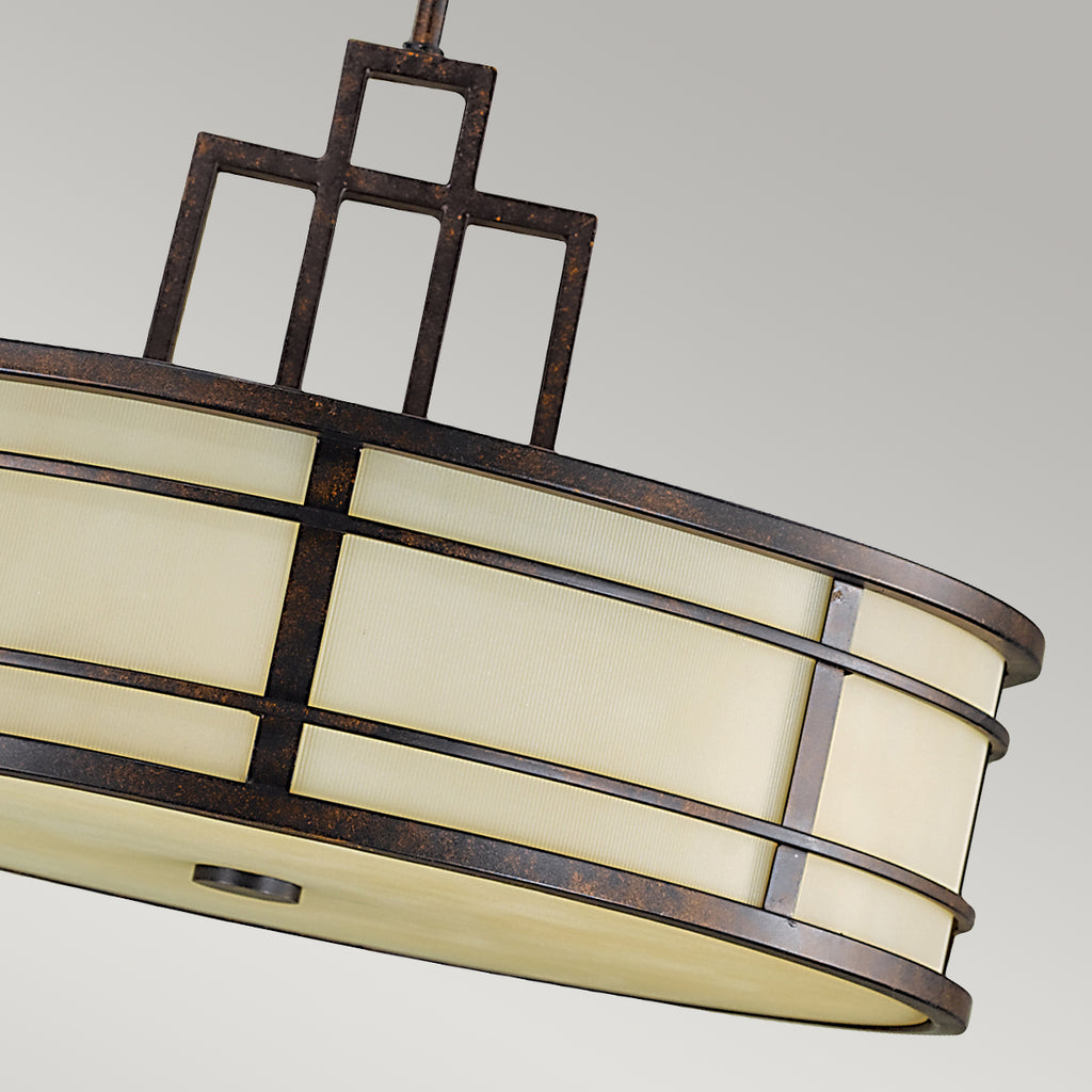 Feiss Fusion 3 Light Pendant Light in Grecian Bronze