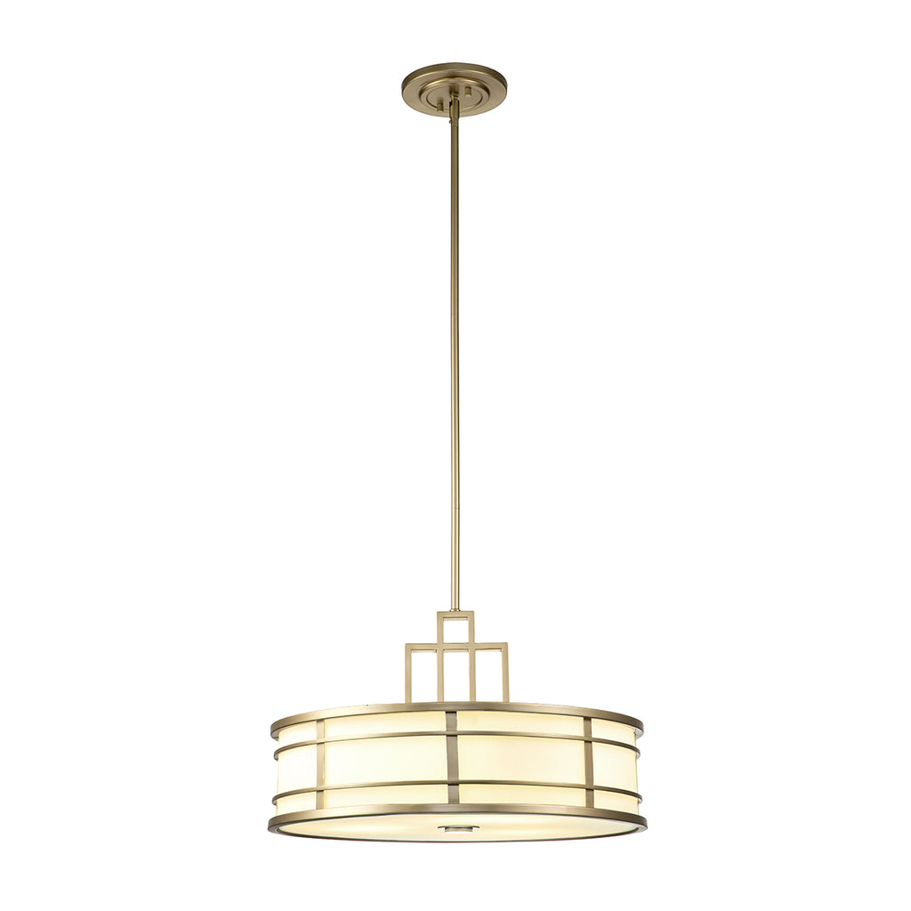 Feiss Fusion 3 Light Pendant Light in Painted Natural Brass