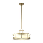 Feiss Fusion 3 Light Pendant Light in Painted Natural Brass