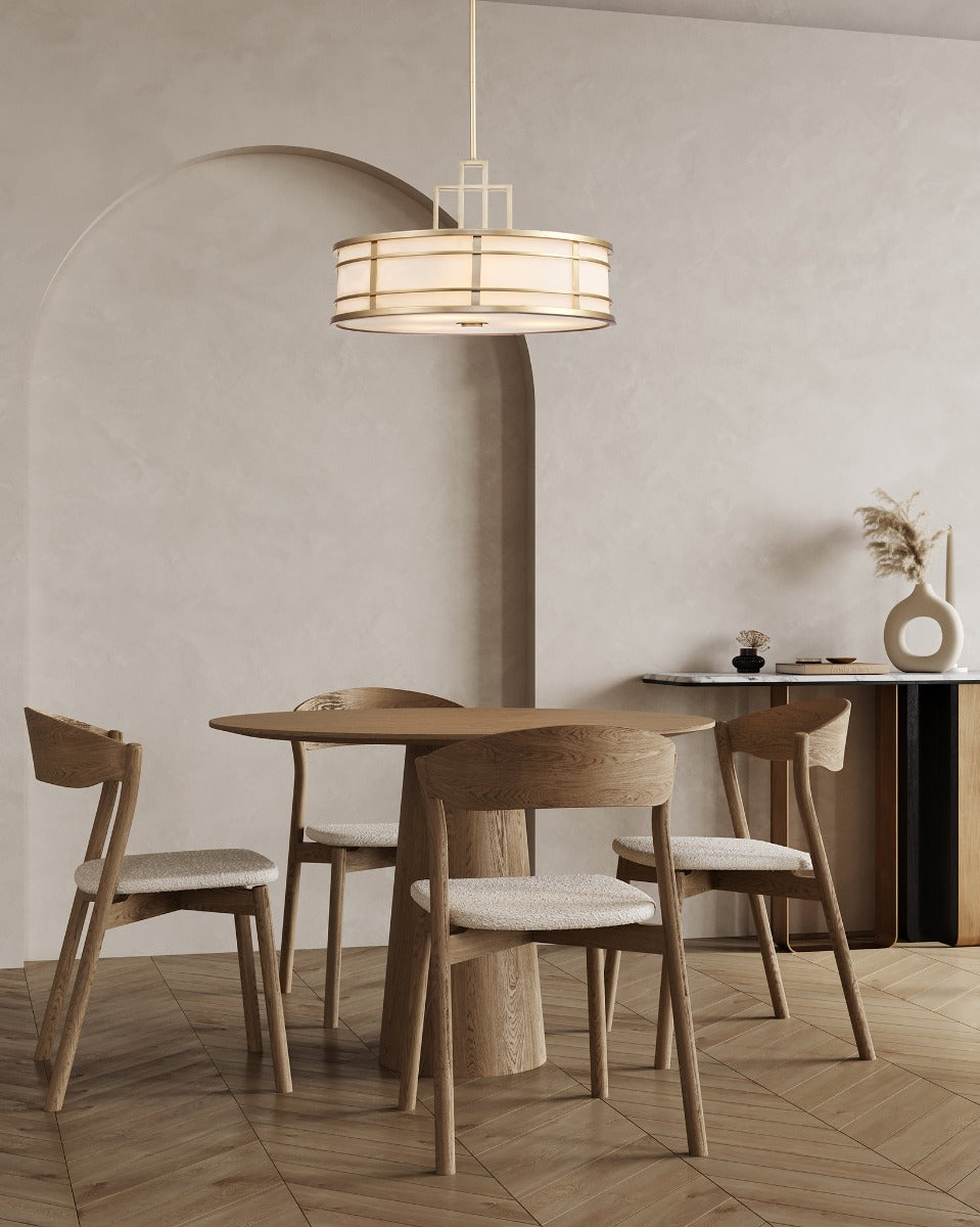 Feiss Fusion 3 Light Pendant Light in Painted Natural Brass