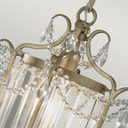 Feiss Gianna 1 Light Duo Mount Crystal Pendant Light in Hand Painted Gilded Silver Finish