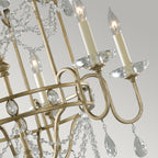 Feiss Gianna 6 Light Chandelier with Crystal in Hand Painted Gilded Silver Finish