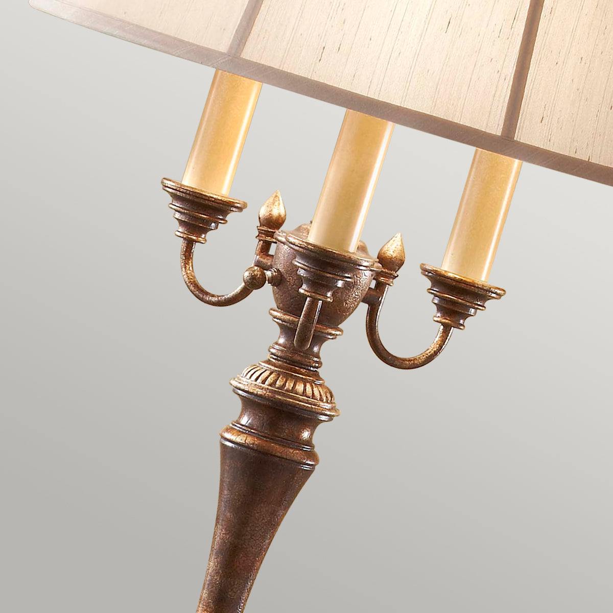Feiss Gibson Floor Lamp with Cambridge Crackle Finish and Shade