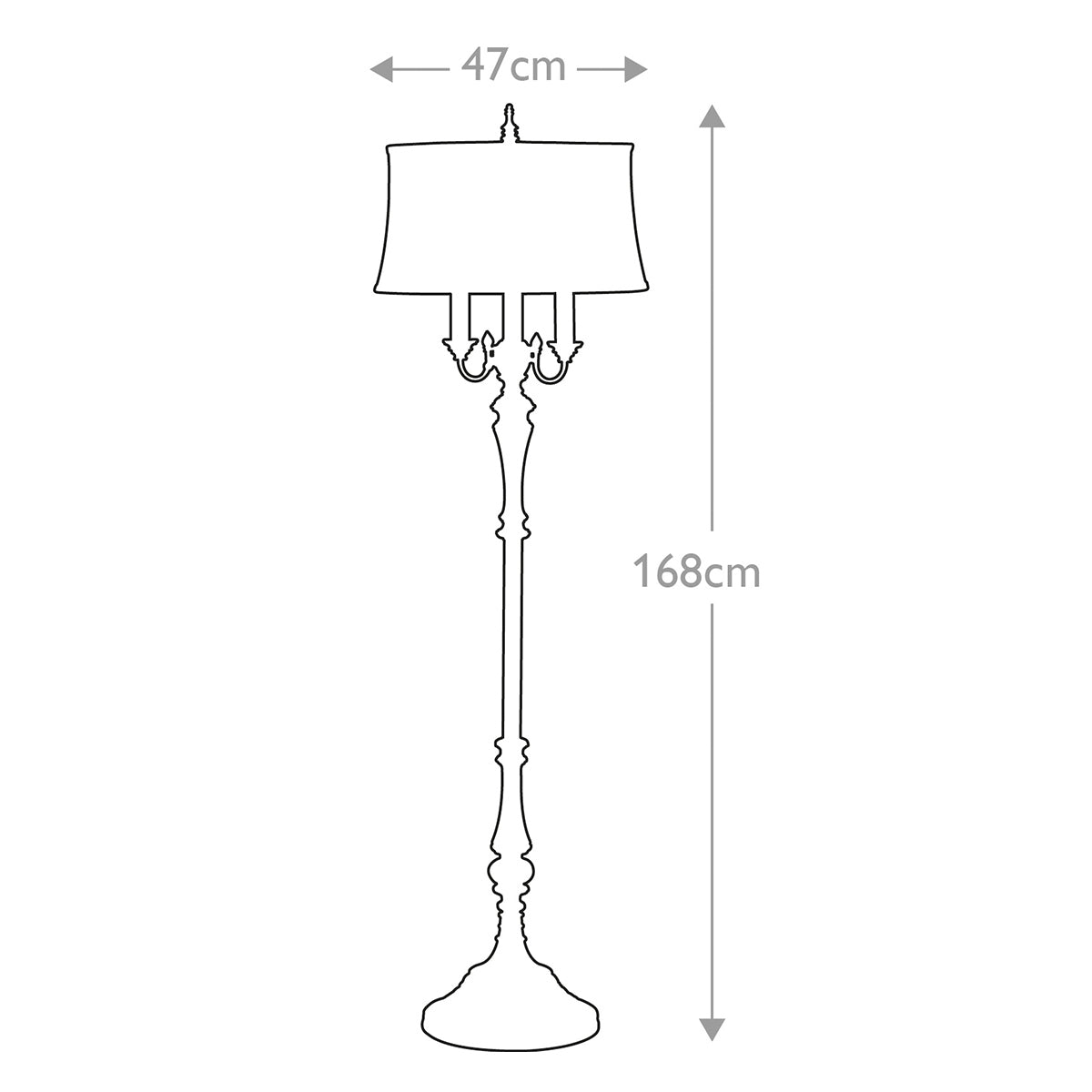 Feiss Gibson Floor Lamp with Cambridge Crackle Finish and Shade