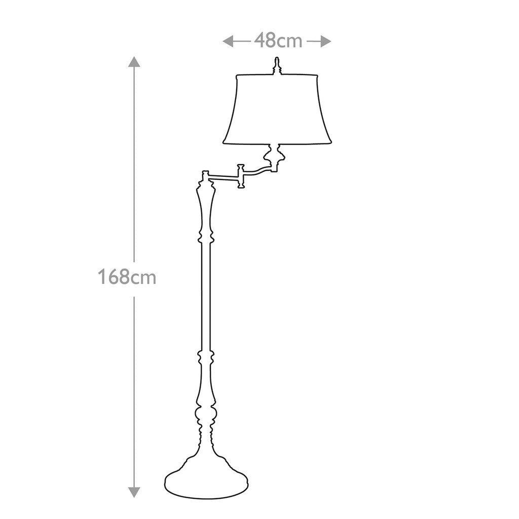 Feiss Gibson Swing Floor Lamp in Cambridge Crackle Finish