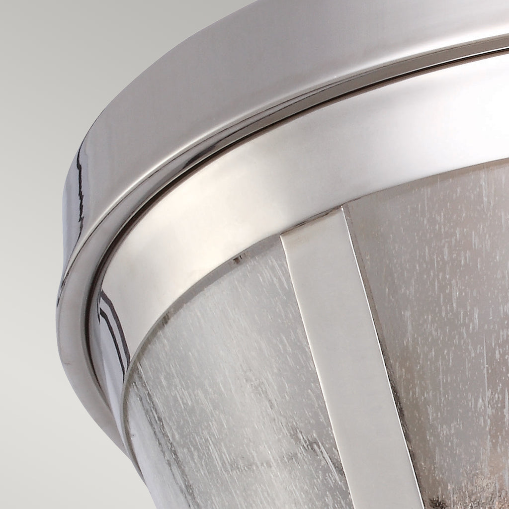 Feiss Harrow 2 Light Flush Ceiling Light in Polished Nickel