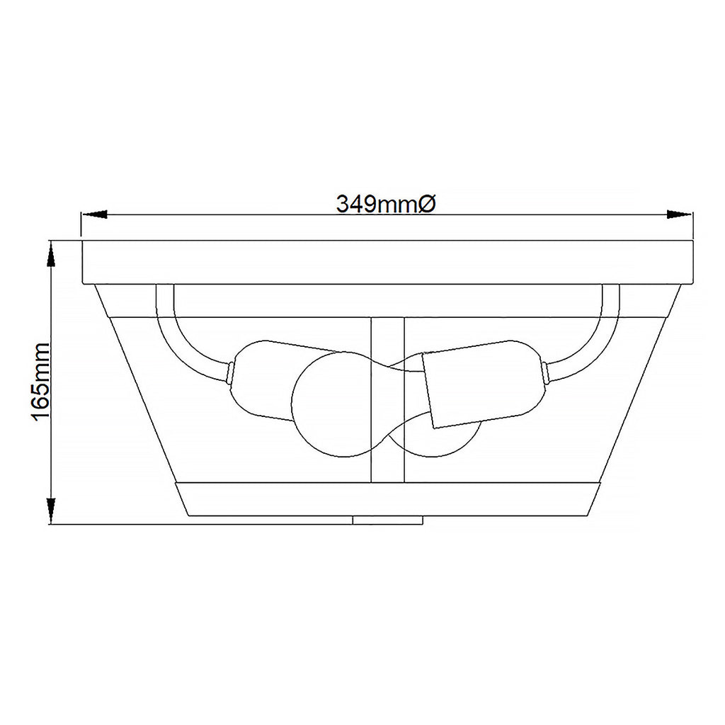 Feiss Harrow 2 Light Flush Ceiling Light in Polished Nickel