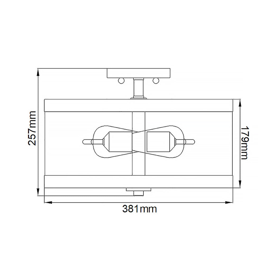 Feiss Harrow 2 Light Semi Flush Ceiling Light in Polished Nickel
