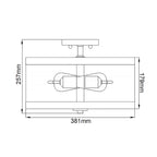 Feiss Harrow 2 Light Semi Flush Ceiling Light in Polished Nickel