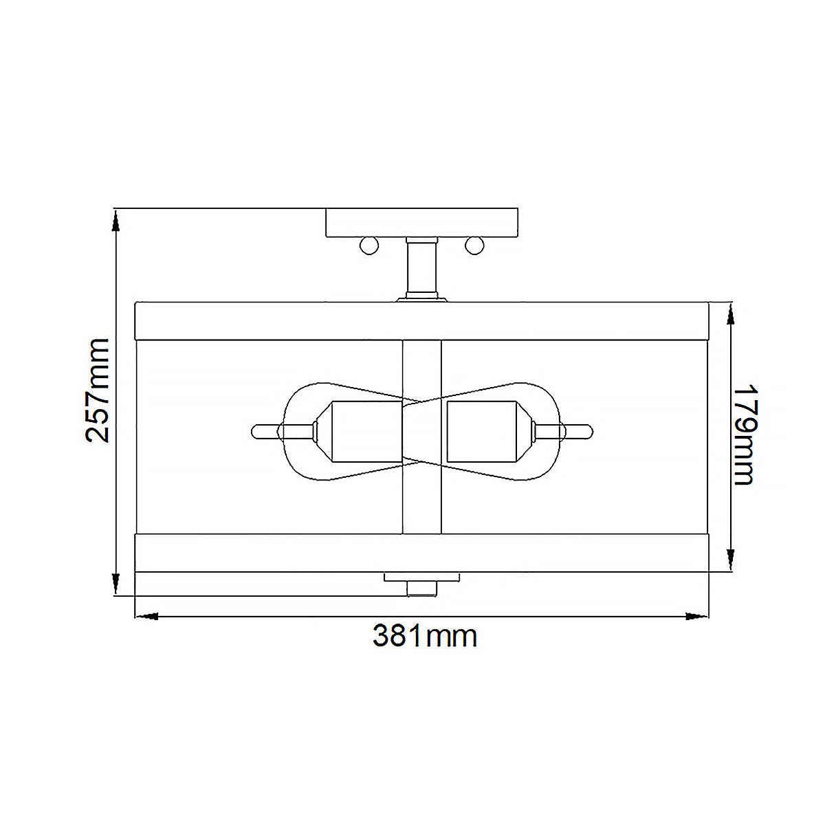 Feiss Harrow 2 Light Semi Flush Ceiling Light in Polished Nickel