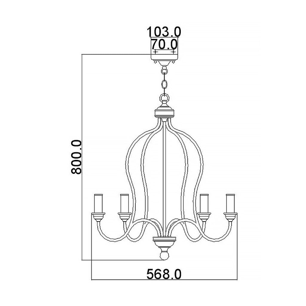 Feiss Hartsville 5 Light Chandelier in Chalk Washed Beachwood