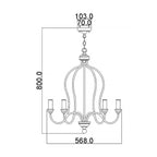 Feiss Hartsville 5 Light Chandelier in Chalk Washed Beachwood