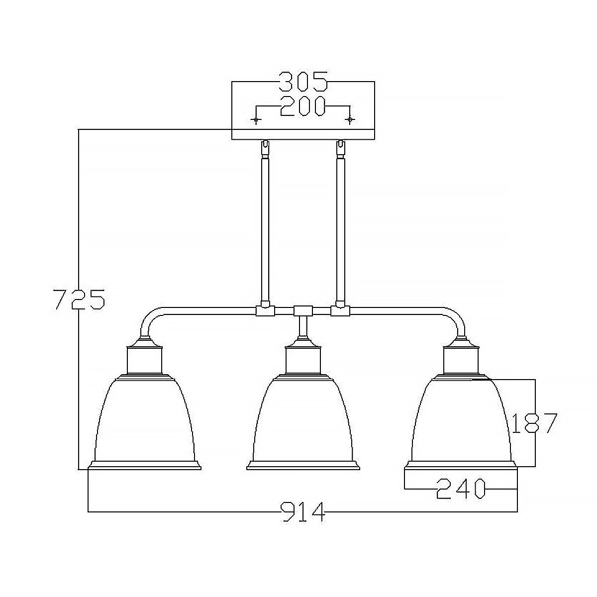 Feiss Hobson 3 Light Pendant Light in Aged Brass