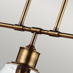 Feiss Hobson 3 Light Pendant Light in Aged Brass