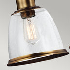 Feiss Hobson 3 Light Pendant Light in Aged Brass