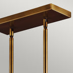 Feiss Hobson 3 Light Pendant Light in Aged Brass