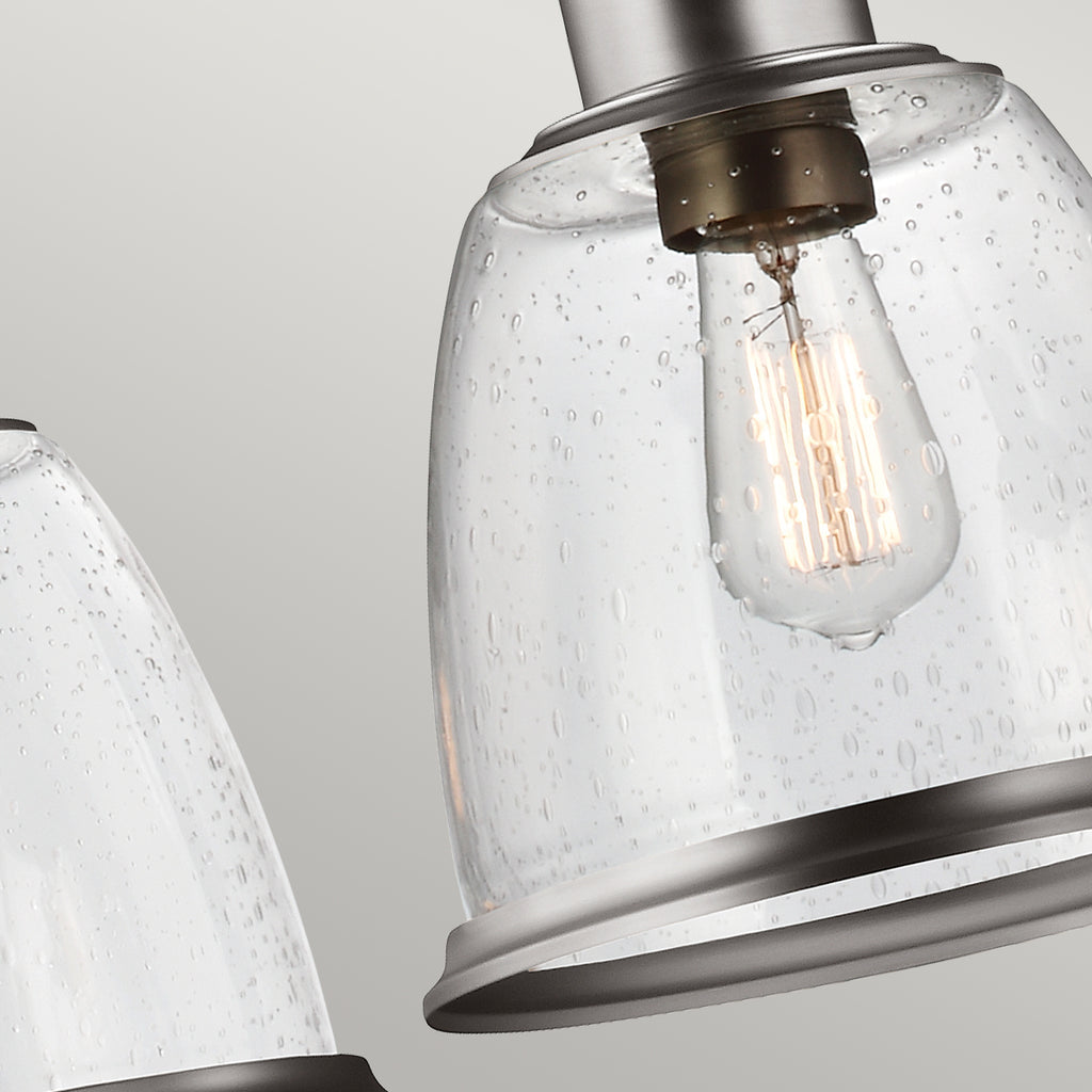 Feiss Hobson 3 Light Pendant Light in Satin Nickel