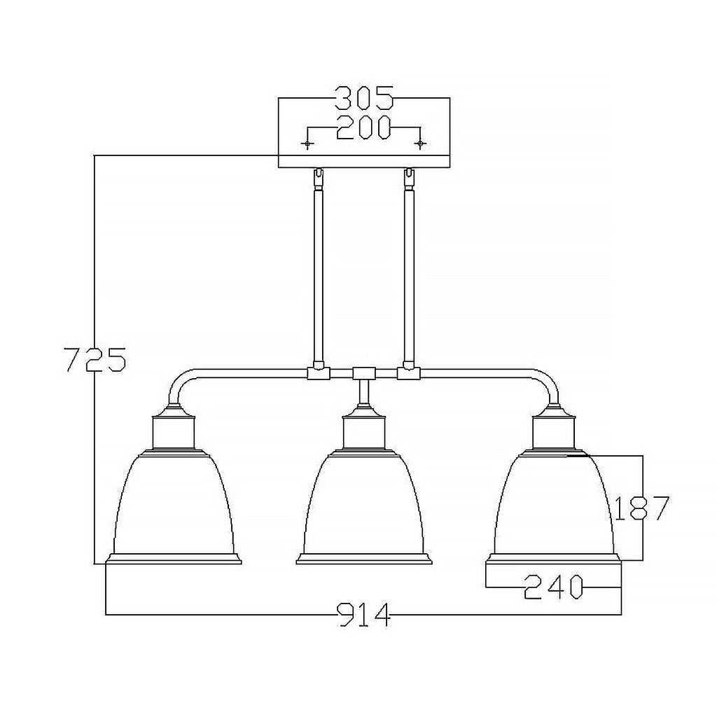 Feiss Hobson 3 Light Pendant Light in Satin Nickel