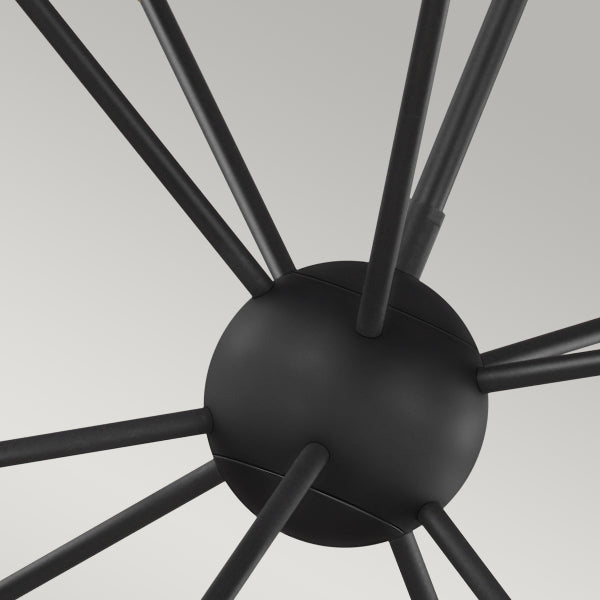 Feiss Jax 10 Light Chandelier in Midnight Black