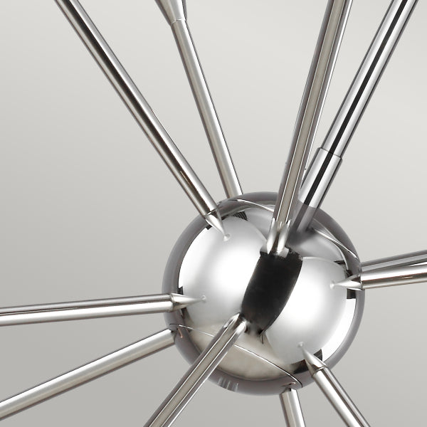 Feiss Jax 10 Light Chandelier in Polished Nickel