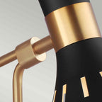 Feiss Joan 1 Light Wall Light in Midnight Black and Burnished Brass