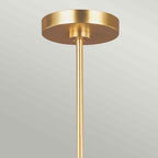 Feiss Joan 5 Light Chandelier in Matte White and Burnished Brass