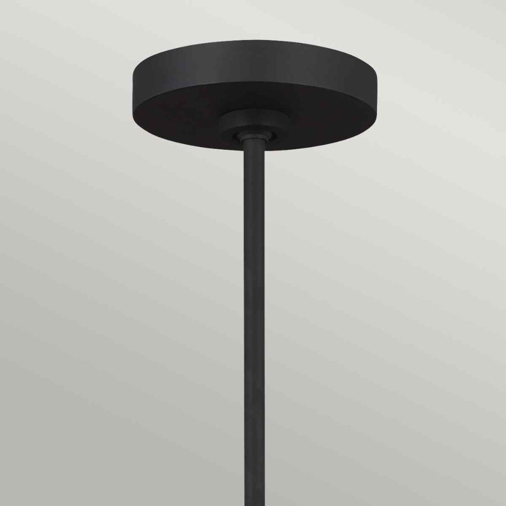 Feiss Joan 5 Light Chandelier in Midnight Black and Burnished Brass