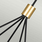 Feiss Joan 5 Light Chandelier in Midnight Black and Burnished Brass