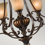 Feiss Kelham Hall 5 Light Pendant Light in Gold and Bronze