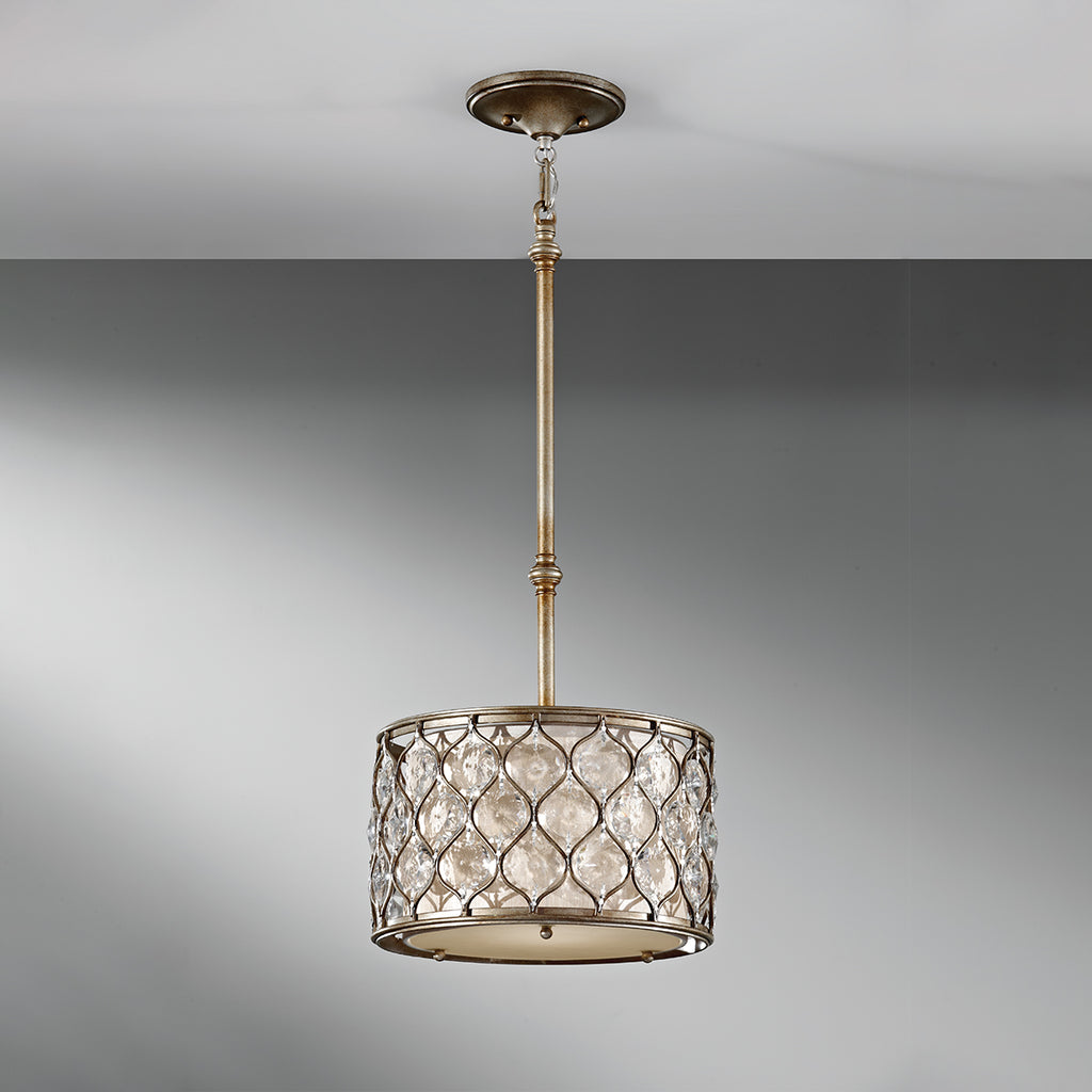 Feiss Lucia 1 Light Pendant Light in Burnished Silver