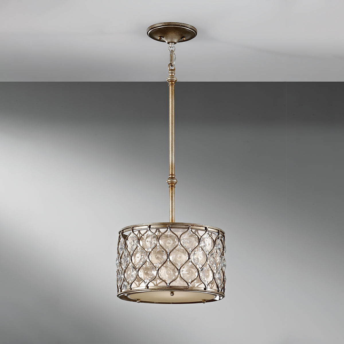 Feiss Lucia 1 Light Pendant Light in Burnished Silver