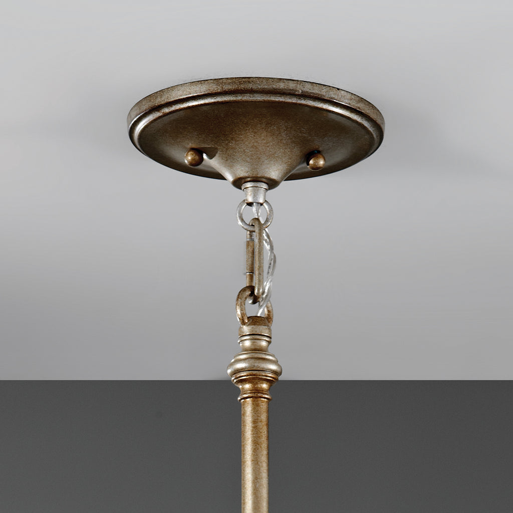 Feiss Lucia 1 Light Pendant Light in Burnished Silver