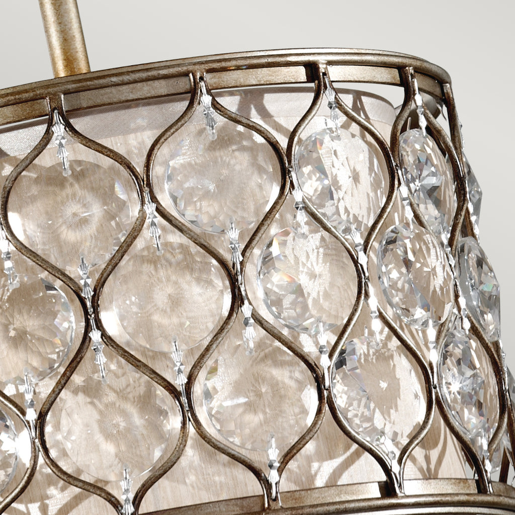 Feiss Lucia 1 Light Pendant Light in Burnished Silver