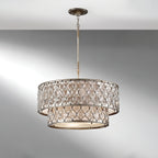 Feiss Lucia 6 Light 2-Tier Chandelier in Burnished Silver
