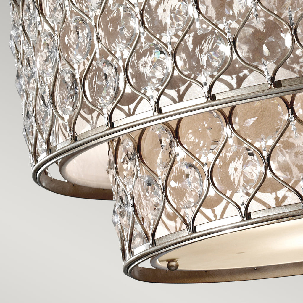 Feiss Lucia 6 Light 2-Tier Chandelier in Burnished Silver