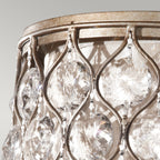 Feiss Lucia Flush Ceiling Light with Sunflower Crystals and Silver 