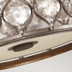 Feiss Lucia Flush Ceiling Light with Sunflower Crystals and Silver 