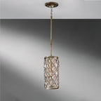 Feiss Lucia Mini Pendant Light with Sunflower Crystals in Silver