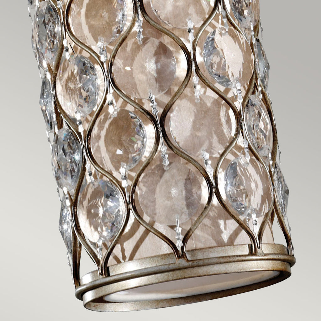 Feiss Lucia Mini Pendant Light with Sunflower Crystals in Silver