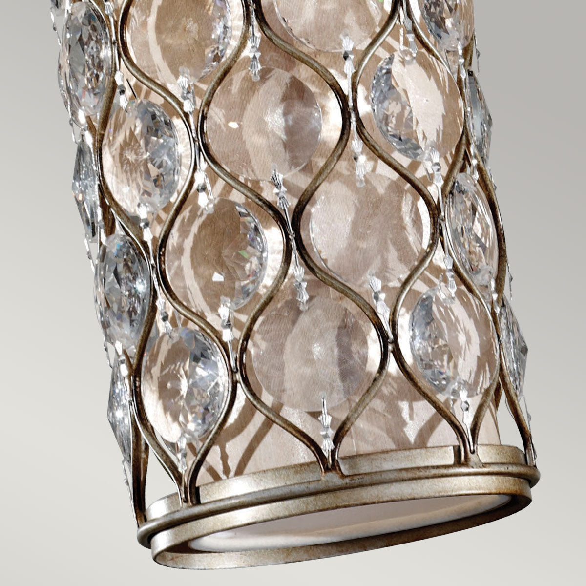 Feiss Lucia Mini Pendant Light with Sunflower Crystals in Silver