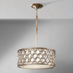 Feiss Lucia Pendant Light with Sunflower Crystals in Silver 
