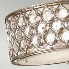 Feiss Lucia Pendant Light with Sunflower Crystals in Silver 