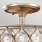 Feiss Lucia Semi Flush Ceiling Light with Sunflower Crystal and Silver 
