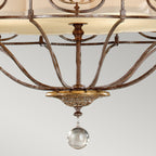 Feiss Marcella 4 Light Pendant Light in Ornate Bronze Gold